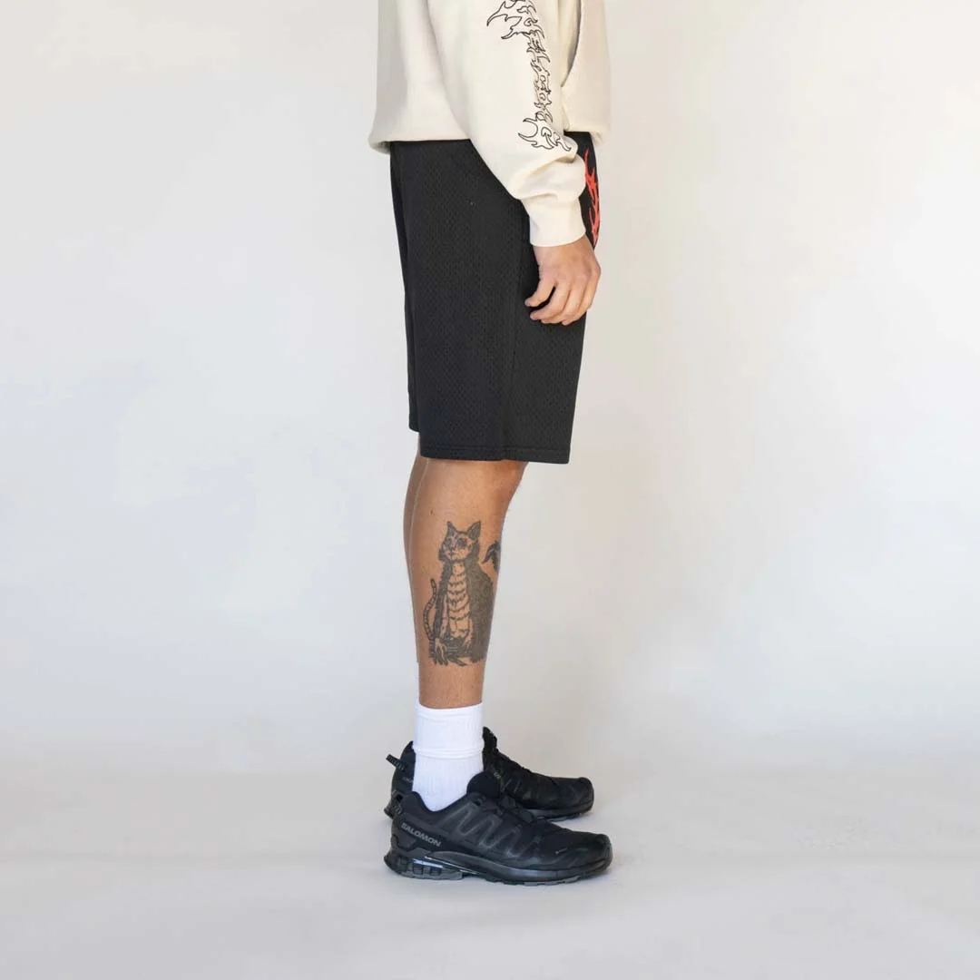 Fang Mesh Shorts - Black - Image 7